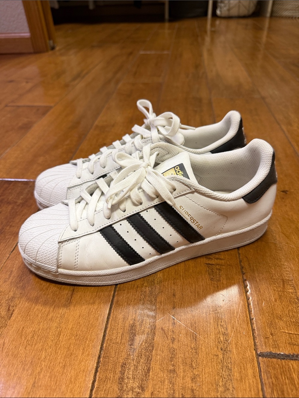 adidas White and Black Superstar Women's Sneakers